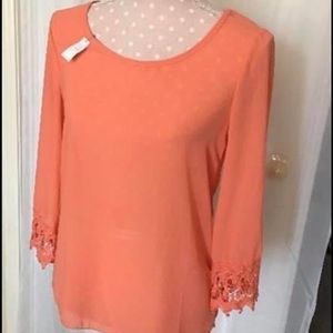 Coral Chiffon Blouse